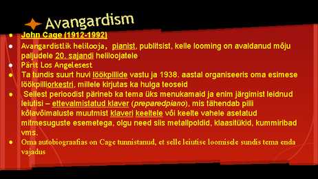 Avangardism-John Cage-Karlheinz Stockhausen-Minimalism-Postmodernism #4