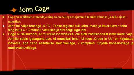Avangardism-John Cage-Karlheinz Stockhausen-Minimalism-Postmodernism #5