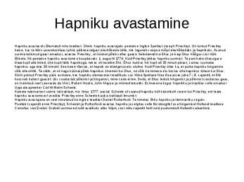 Hapnik ja selle avastamine #3