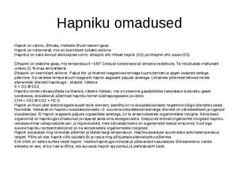 Hapnik ja selle avastamine #5