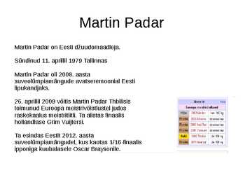 Eesti kõige aegade paremad judo maadlejad #5