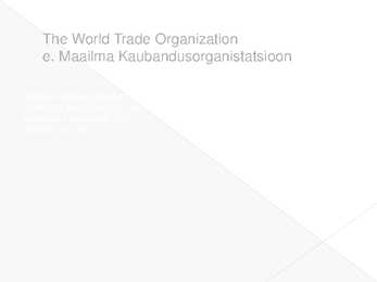 WTO-The World Trade Organization #2