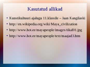 Kunsti ajalugu - Maajade kultuur #14