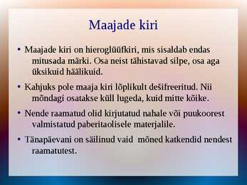 Kunsti ajalugu - Maajade kultuur #7