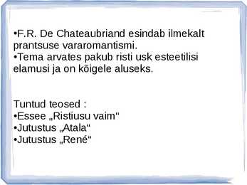 Prantsuse romantism kirjanduses #5
