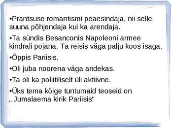 Prantsuse romantism kirjanduses #7