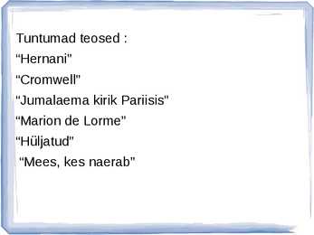 Prantsuse romantism kirjanduses #8