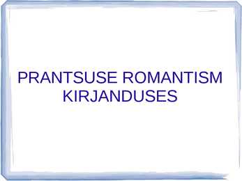 Prantsuse romantism kirjanduses