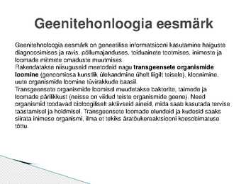 Geenitehnoloog #3