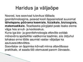 Geenitehnoloog #8