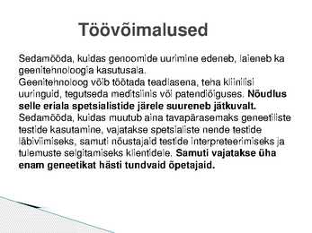 Geenitehnoloog #9