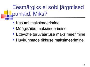 Finantsjuhtimine #12