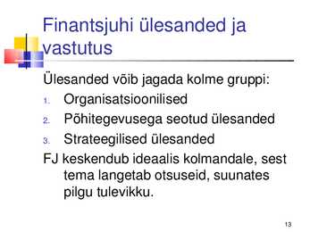 Finantsjuhtimine #13