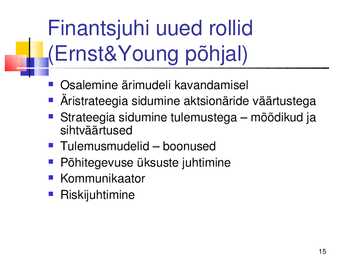 Finantsjuhtimine #15