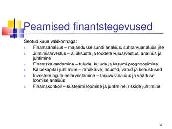 Finantsjuhtimine #4