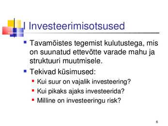 Finantsjuhtimine #6