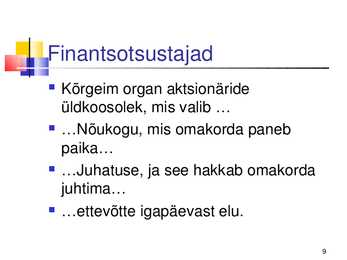 Finantsjuhtimine #9