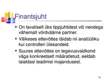 Finantsjuhtimine #10
