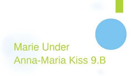 Marie Under esitlus