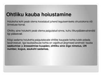 Ohtlike ainete vedu #11