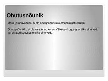 Ohtlike ainete vedu #7