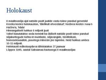 Powerpoint esitlus HOLOKAUST #2