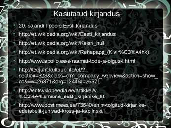 Eesti kirjandus maailmas #8