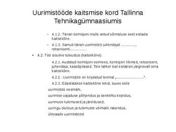 Uurimistööde kaitsmise kord Tallinna Tehnikagümnaasiumis #4