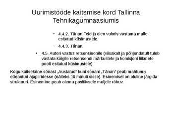 Uurimistööde kaitsmise kord Tallinna Tehnikagümnaasiumis #6