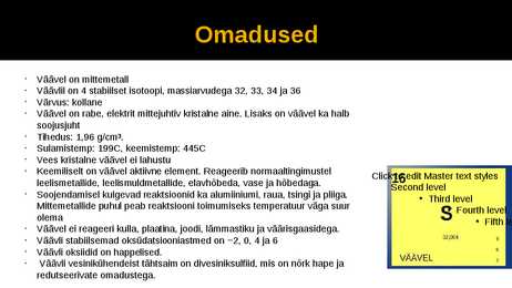 Väävel - omadused-leidumine #2