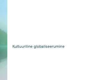 Kultuuriline globaliseerumine