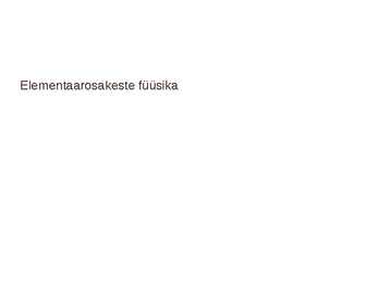 Elementaarosakeste füüsika