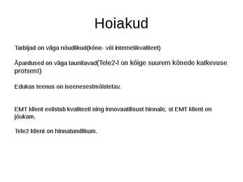 Tarbijakäitumine #9