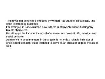 Novel of Manners #3