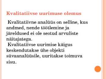 Kvalitatiivne uurimus #2