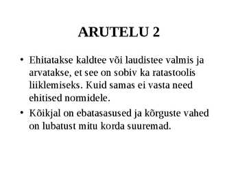 LIIKUMISPUUDEGA INIMESTE VÕIMALUSED AVALIKES RANDADES STROOMI RANNA NÄITEL #13
