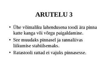 LIIKUMISPUUDEGA INIMESTE VÕIMALUSED AVALIKES RANDADES STROOMI RANNA NÄITEL #14