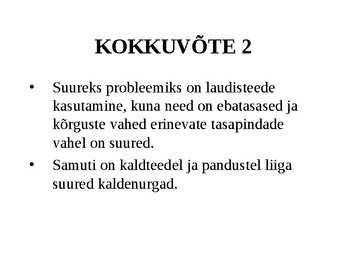 LIIKUMISPUUDEGA INIMESTE VÕIMALUSED AVALIKES RANDADES STROOMI RANNA NÄITEL #18