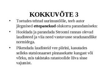 LIIKUMISPUUDEGA INIMESTE VÕIMALUSED AVALIKES RANDADES STROOMI RANNA NÄITEL #19