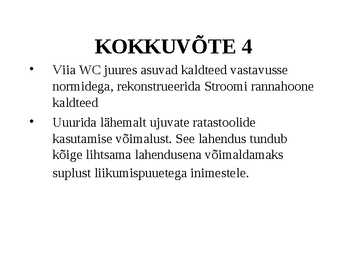 LIIKUMISPUUDEGA INIMESTE VÕIMALUSED AVALIKES RANDADES STROOMI RANNA NÄITEL #20