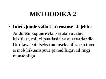 LIIKUMISPUUDEGA INIMESTE VÕIMALUSED AVALIKES RANDADES STROOMI RANNA NÄITEL #5