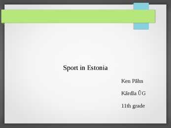 Eesti spordikokkuvõte
