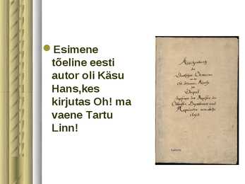 Kirjanduse areng eestis #3