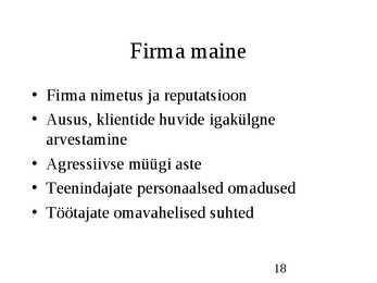 Klienditeenindus ja teeninduskultuur #18