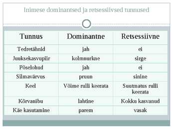 Mendeli tunnused #8