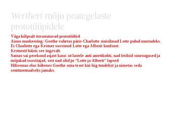 Noore Wertheri kannatused- taustad #31