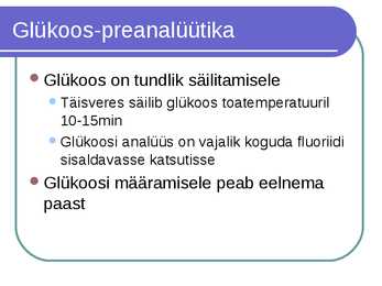 Süsivesikute ainevahetus ja labordiagnostika #24