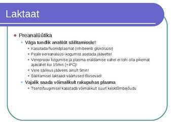 Süsivesikute ainevahetus ja labordiagnostika #30