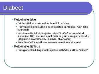 Süsivesikute ainevahetus ja labordiagnostika #48