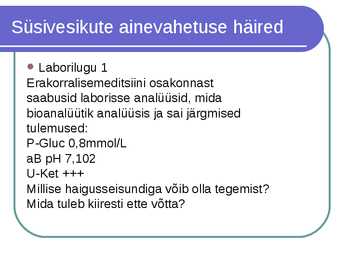 Süsivesikute ainevahetus ja labordiagnostika #51